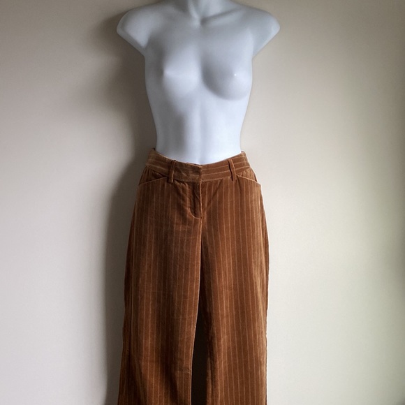 Velvet Pinstripe Wide Leg Pants - Picture 9 of 10